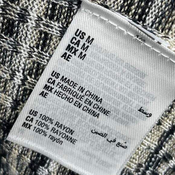 INC Intl Concepts Women's Black Tan Cardigan Duster M Open Front Boho - Picture 4 of 7